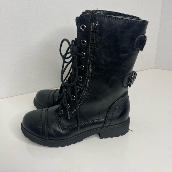 SODA COMBAT BOOTS Black strappy size 3 - Picture 4 of 7
